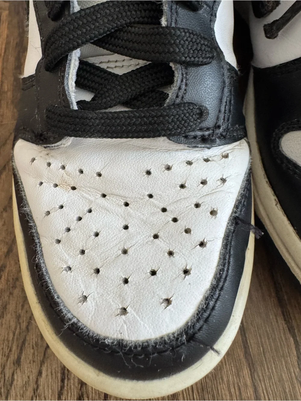 Nike Kids Black and White Mid-Top Sneakers
